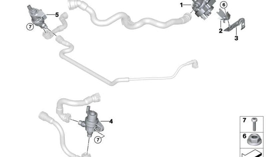 OEM closing valve 11519896406 for BMW F70, U06, U11, U12, U10, F65, F66, U25. Original BMW.