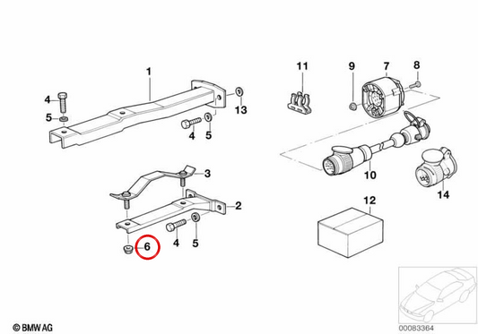 OEM fixing nut 71601090370 for BMW E36. Original BMW.