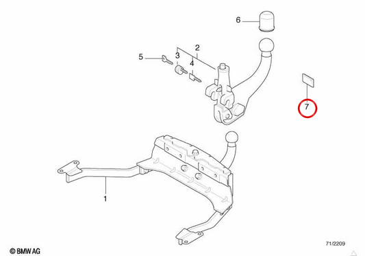 OEM 71601094572 Etichetta di carico del rimorchio per BMW E39, E60, E61, E38. BMW originale.
