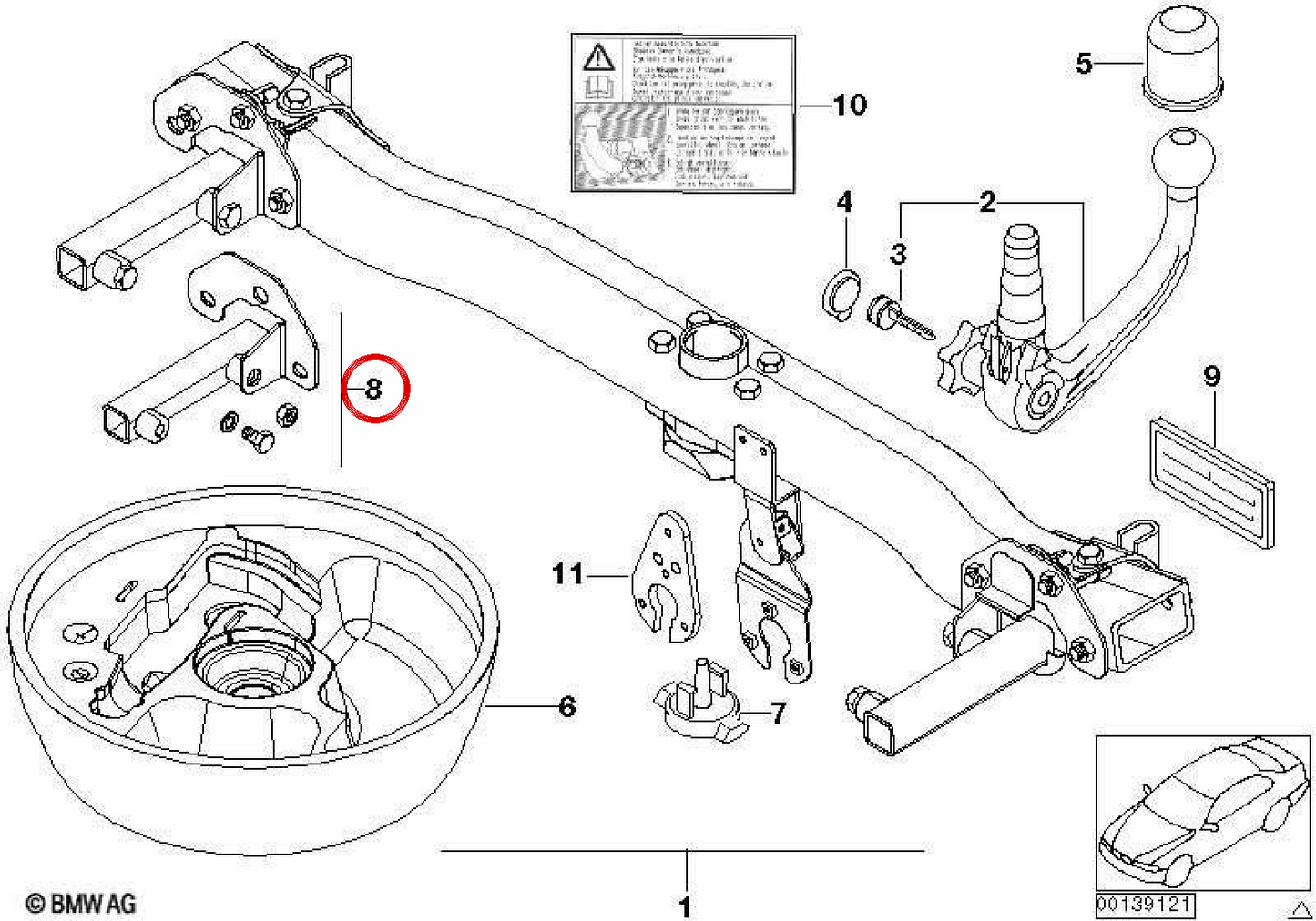 Set di pezzi meccanici per BMW E46 (OEM 71601094974). BMW originale