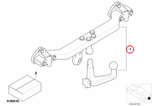 Torno staccabile OEM 71606767770 per BMW E46. BMW originale.