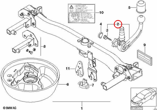 Rodible Hitch Ball OEM 71606767772 pour BMW E46. BMW d'origine.