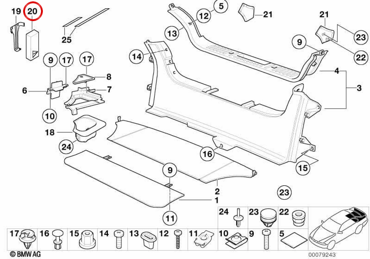 Triangle d'avertissement avec OEM 71606770487 pour la série BMW 1 F20, série 3 F30, X1 F48, Mini F56, Countryman F60 ... et plus. BMW et mini d'origine.