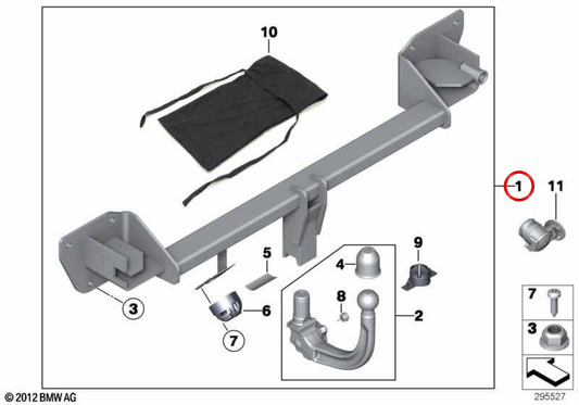 OEM detachable trailer hitch 71606871943 for MINI Countryman R60 and Paceman R61 without JCW aerodynamic kit. Original MINI