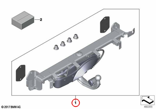 Klappende elektrische Schlepptau -OEM 71606875627 für BMW G32. Original BMW.