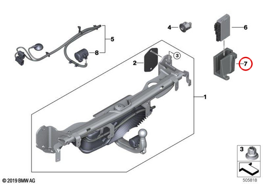 Suporte da unidade de controle OEM 71606887792 para BMW G20, G21, G22, G23. BMW genuíno.