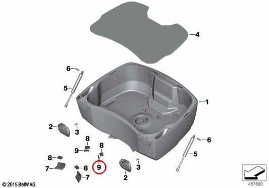 Juego de topes de goma OEM 71607653020 para motos BMW K1600 GT, F800 GT, R1200 ST... y más. Original BMW Motorrad.