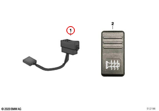 Interruttore a maniglia con riscaldamento OEM 71607653282 per moto BMW F 650 GS, F 650 GS Dakar, G 650 GS. BMW Motorrad originale.