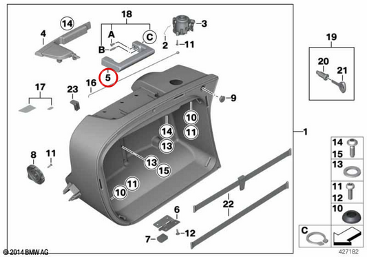 Poignée de transport droite de valise OEM 71607685886 pour motos BMW K1200GT, K1300GT, R1200RT, R900RT, R1200R, R1200ST... et plus. Original BMW Motorrad.