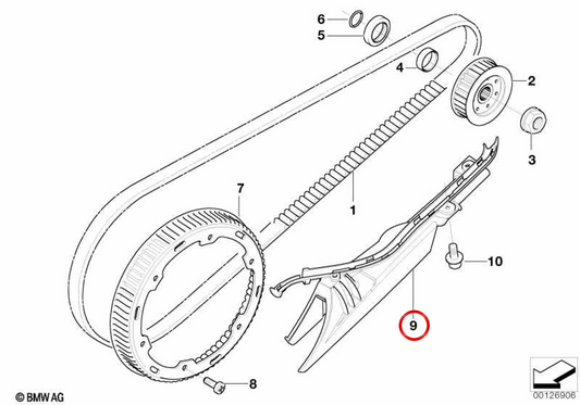Protecteur de courroie OEM 71607687163 pour motos BMW F 650 CS (K14). BMW Motorrad d'origine.