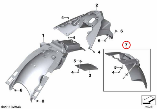 OMEALPICADURAS ESTENSIONE DI PROTEZIONE OEM 71607695031 per BMW Motorrad F 700 GS, F 800 GS, F 650 GS, F 800 GS Adventure. BMW MOTORAD originale.