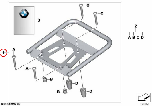 OEM 71607696292 Aluminium Top -Fall Unterstützung für BMW Motorrad F 800 GS (FK72) und F 800 GS -Abenteuer (FK75). Kompatibel mit Modellen von 2007 bis 2017. Originaler BMW Motorrad.