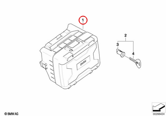 Valigia laterale Vario sinistra nera OEM 71607696299 per BMW F 650 GS, F 700 GS, F 800 GS. Originale BMW Motorrad.