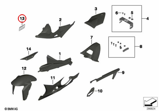 Distinctif HP autocollant noir/argent OEM 71607708659 pour motos BMW K1200S, K1300S, K1200R, K1300R, R1200GS, R1200RT, S1000RR... et plus. Original BMW Motorrad