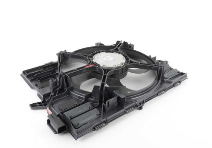 Fan support with Electrovantiler OEM 17427603762 for BMW E60, E61, E63 and E64. Compatible with N46 and N43 engines of 520i. Original BMW.