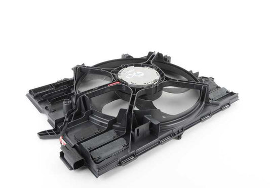 Fan support with Electrovantiler OEM 17427603762 for BMW E60, E61, E63 and E64. Compatible with N46 and N43 engines of 520i. Original BMW.