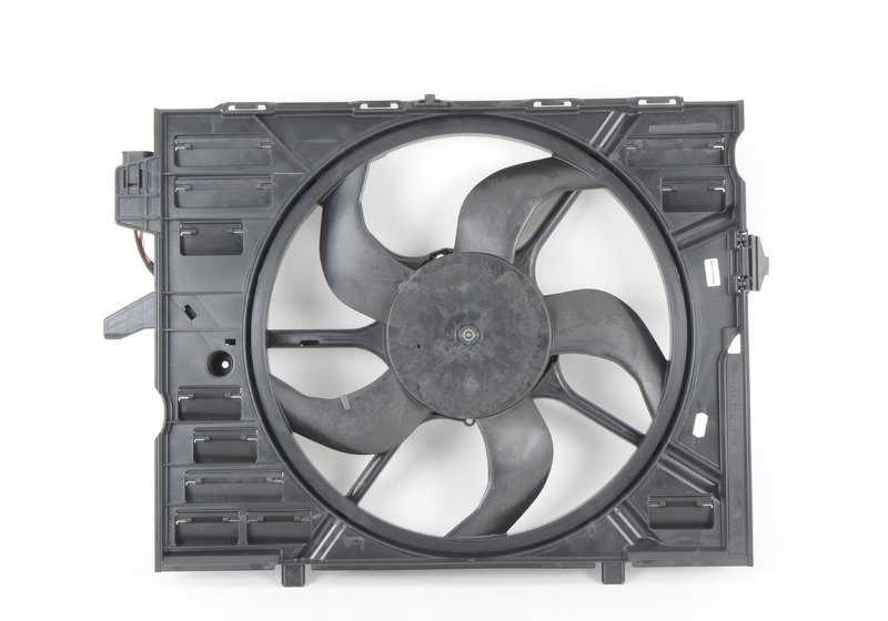 Fan support with Electrovantiler OEM 17427603762 for BMW E60, E61, E63 and E64. Compatible with N46 and N43 engines of 520i. Original BMW.