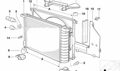 Carcasa del Ventilador para BMW E30 (OEM 17111712845). Original BMW