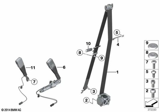 Correia superior dianteira esquerda para BMW Série X3 F25, X4 F26 (OEM 72117367249). BMW original
