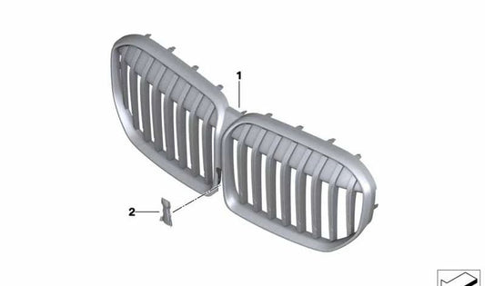 Embellecedor parrilla delantera OEM 51747475346 para BMW G11, G12 (Serie 7). Pieza original BMW.