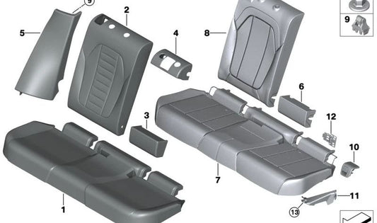 Stück Schaum für Rücksitz BMW X4 F98, G02 (OEM 52206994386). Original BMW