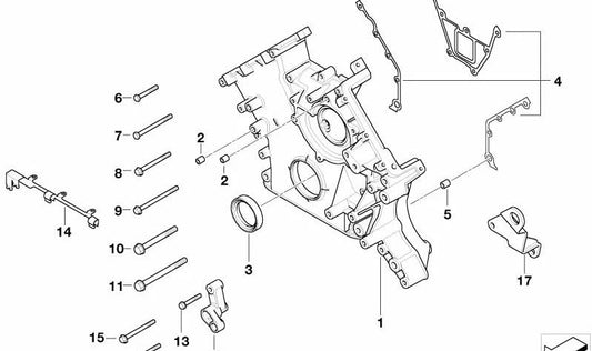 Cubierta inferior de la caja de la cadena OEM 11148025818 para BMW E52. Original BMW.