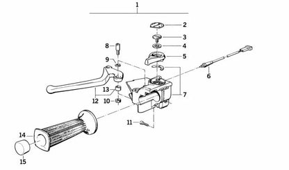 Empuñadura de goma izquierda para BMW R 248 (OEM 32721237811). Original BMW.
