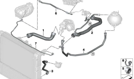 BMW F20N, F21N, F22, F23, F30, F34, F32, F33, F33, F36 (OEM 11538514454). BMW d'origine