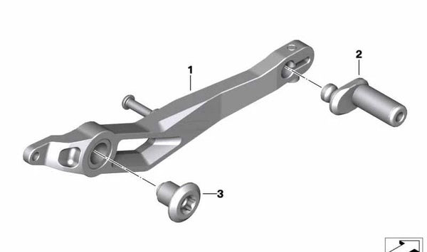 Pedal de freno trasero mecanizado OEM 35218405826 para BMW Motorrad R 1250 R (RK53) y R 1250 RS (RK54) 2018-2024. Original BMW Motorrad.