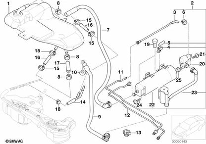 Filtre de carbone actif pour la série BMW 3 E46 (OEM 16131183893). BMW d'origine