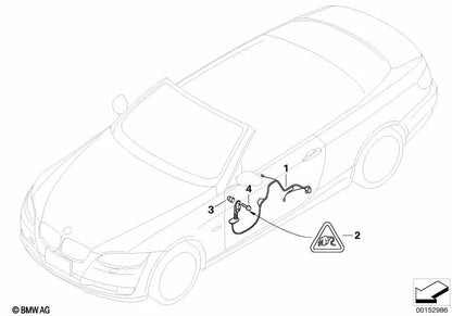 Kabelado Puerta del Lado del Conductor para BMW Serie 3 E93, E93N (OEM 61129259817). Original BMW