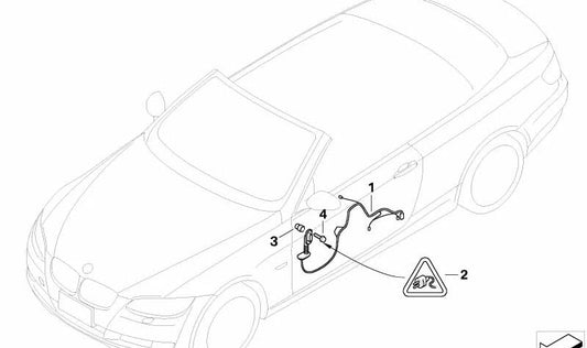 Arnés de cables puerta copiloto OEM 61129259831 para BMW E93. Original BMW.