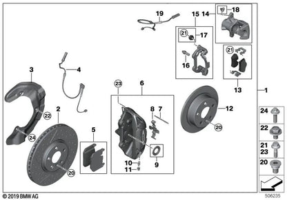 Fender sinistro per la BMW 1 F40 Serie, F52; 2 Serie F44, F45, F46; X1 F48, F49; X2 F39 (OEM 34106854969). BMW originale