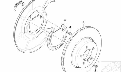 Disco de freno ventilado para BMW Serie 7 E65, E66 (OEM 34216864054). Original BMW
