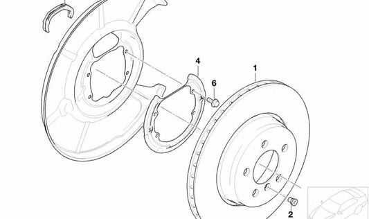 Disco de freno ventilado OEM 34216864046 para BMW E65 y E66. Pieza original BMW.