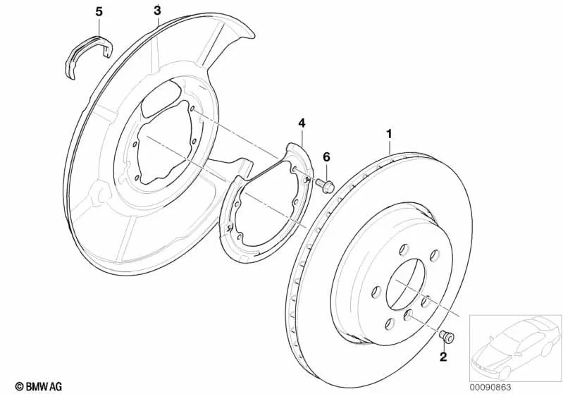 Vite esagonale autoblocante per BMW E60, E61, F07, F10, F11 Serie 5; E63, E64, F06, F12, F13 Serie 6; E65, E66, F01, F02 Serie 7; E70, F15 x5; E71, F16 x6 (OEM 34206772121). BMW originale.