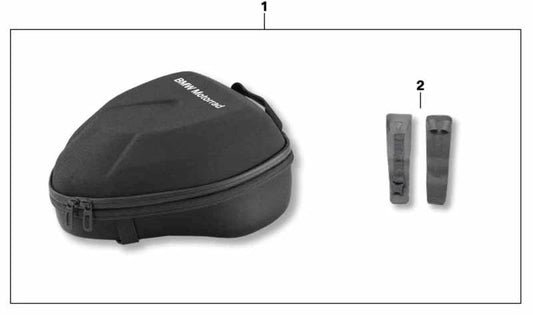 Sujeción mochila asiento acompañante OEM 77498562636 para motos BMW S 1000 RR (K46), S 1000 R (K47). Original BMW Motorrad.