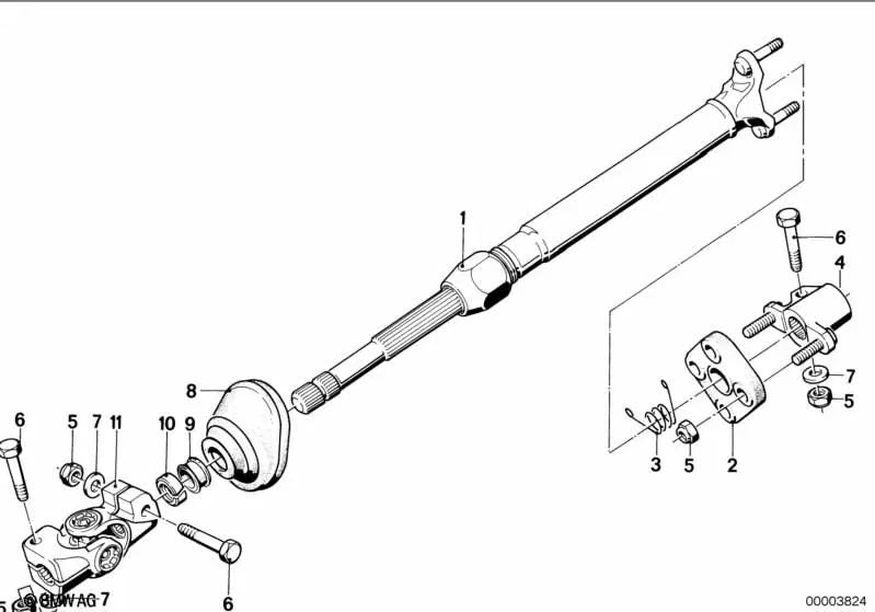 Manschette para BMW E28, E24 (OEM 32311155213). Original BMW.