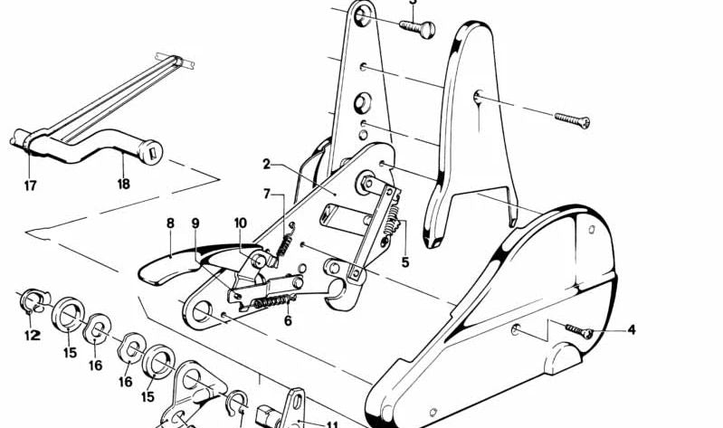 Transmission lever for BMW 3 Series E21, 6 Series E24 (OEM 52101852980). Original BMW.