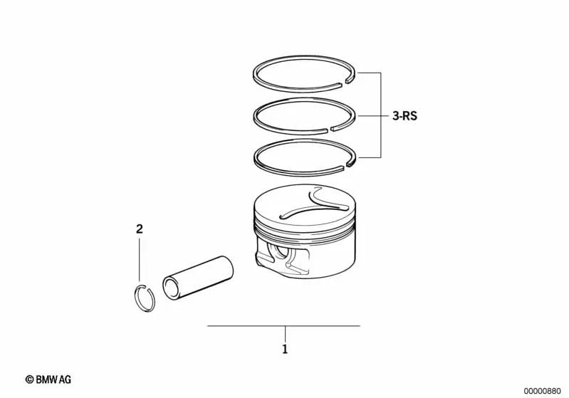 Kit de réparation des segments de piston pour BMW E36, E34, E39, E38 (OEM 11252243861). BMW d'origine