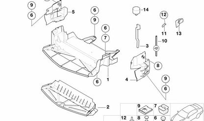 Rechts Lufthandbuch 51718397358 für BMW Z3 E36 (Modelle 1.8 und 1.9). Kompatibel mit manuellen und automatischen Versionen. Teil des Lüftungssystems des Motorraums. Original BMW.