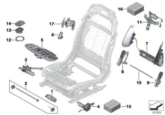 Sicherungsbreite Einstellung für die BMW 5 F90 -Serie, G30, 6 G32 -Serie (OEM 52107491673). Original BMW