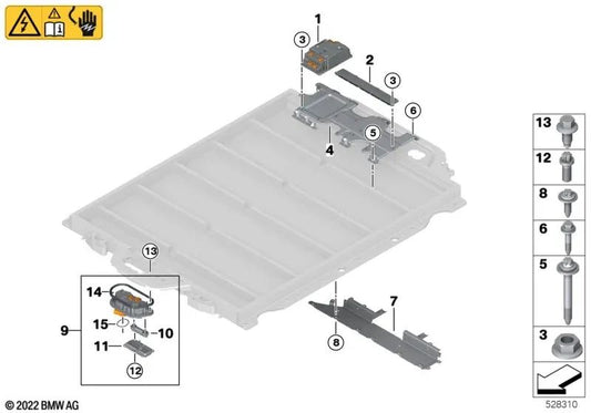 Cell monitoring electronics for BMW i I20, X1 U11, U12 (OEM 61278841836). Original BMW.