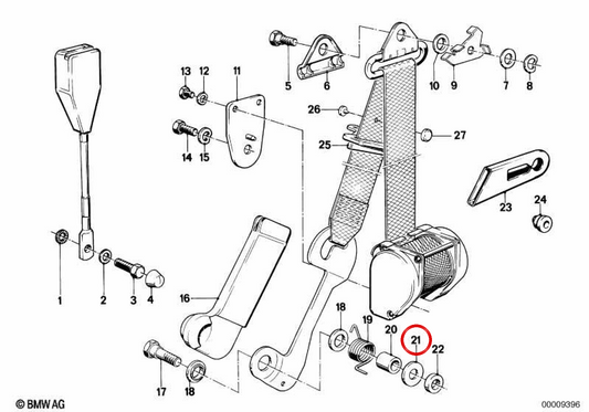 Arandela OEM 72111857251 para BMW E21, E24. Original BMW.