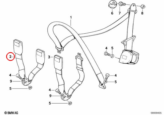 OEM 721111925451 Cintura di sicurezza posteriore per BMW E30. BMW originale.