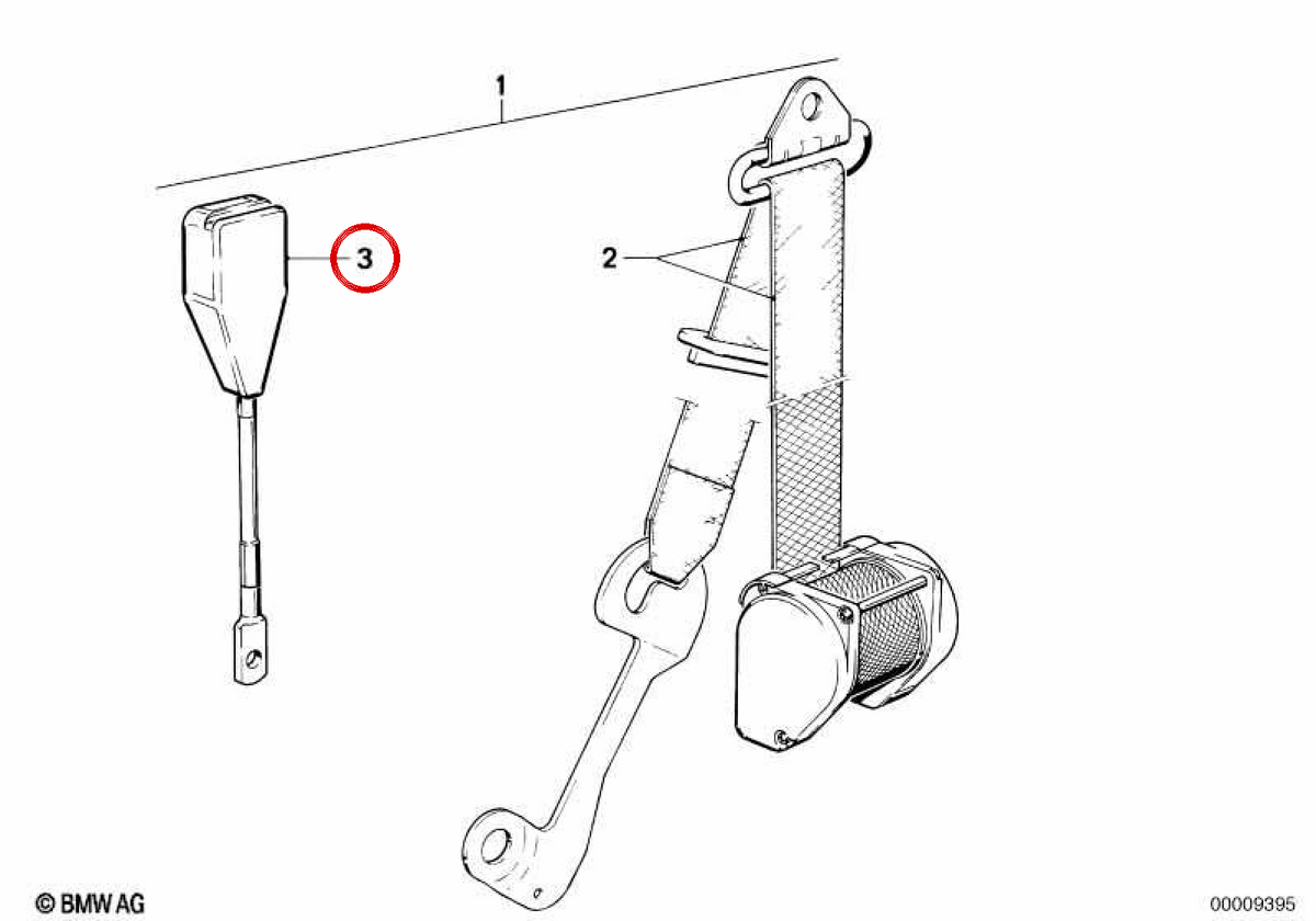 OEM 72111952016 Cintura di sicurezza frontale per BMW E12, E28, E24, E23. BMW originale.