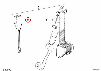 OEM 72111952016 Cintura di sicurezza frontale per BMW E12, E28, E24, E23. BMW originale.
