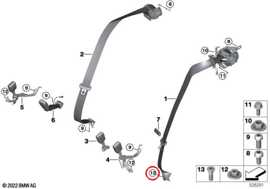ISA OEM VIS 72115A40BC9 pour BMW G70. BMW d'origine.