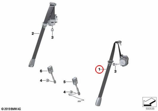 Cinto de segurança esquerdo OEM 72117497429 para BMW G29. BMW genuíno.