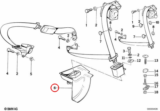 Guarnição esquerda OEM 72118107595 para BMW E34. BMW genuíno.